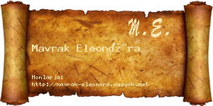 Mavrak Eleonóra névjegykártya